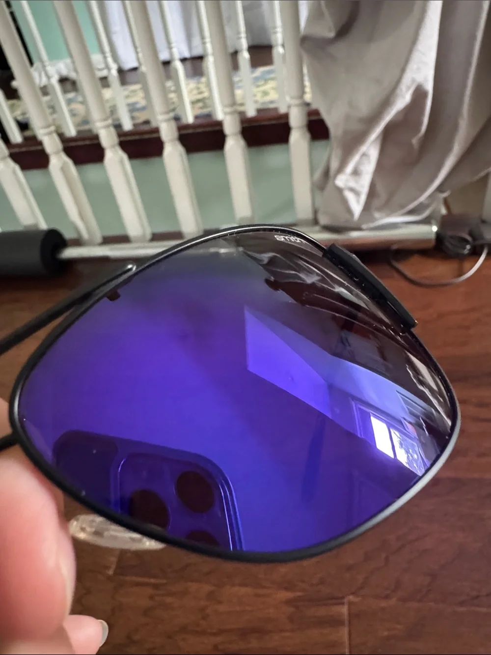 Smith Foley Matte Black Sunglasses Purple Mirrored Lenses w/ Case